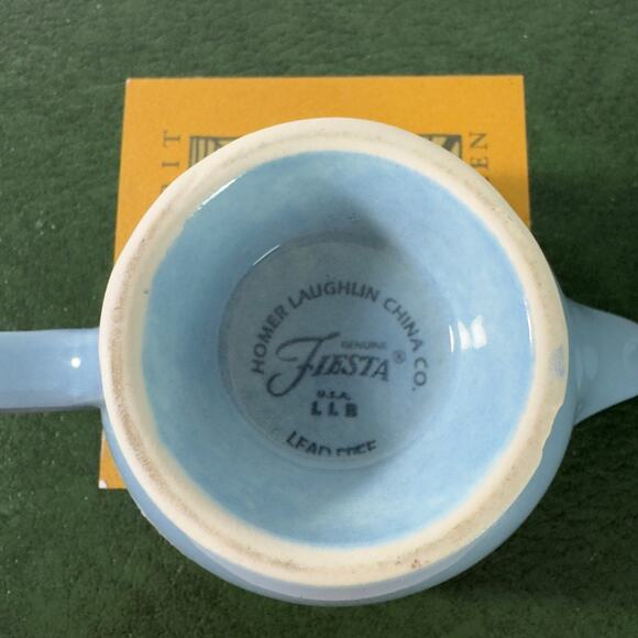 Vintage Homer Laughlin Genuine Fiesta Blue Creamer Dish PLEASE READ - Picture 8 of 9